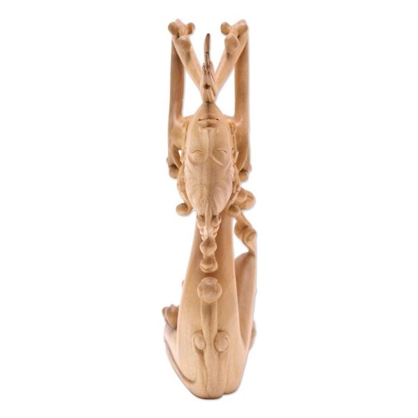 Alternate image for Hand Carved Crocodile Wood Statuette Acintya