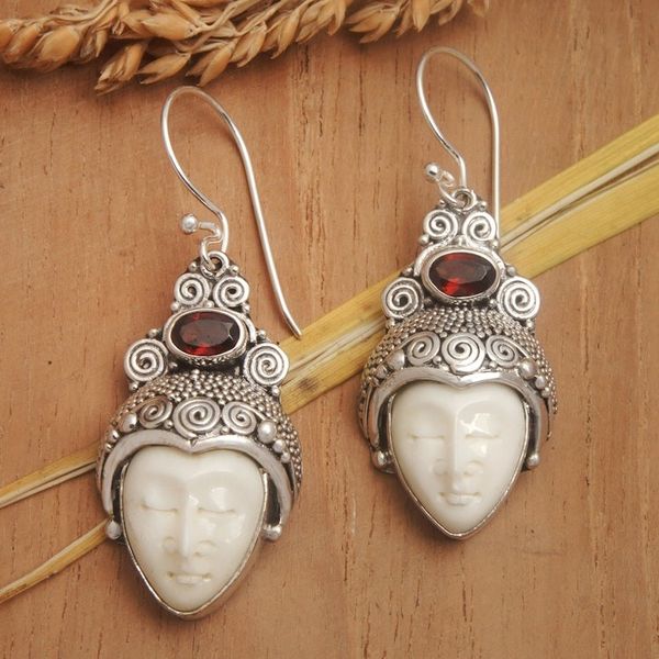 Alternate image for Sterling Silver and Garnet Dangle Earrings Royal Romance
