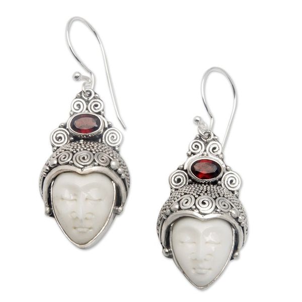 Alternate image for Sterling Silver and Garnet Dangle Earrings Royal Romance