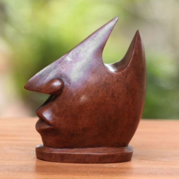 Alternate image for Wood Eyeglasses Stand in Light Brown from Bali Prominent Nose in Light Brown