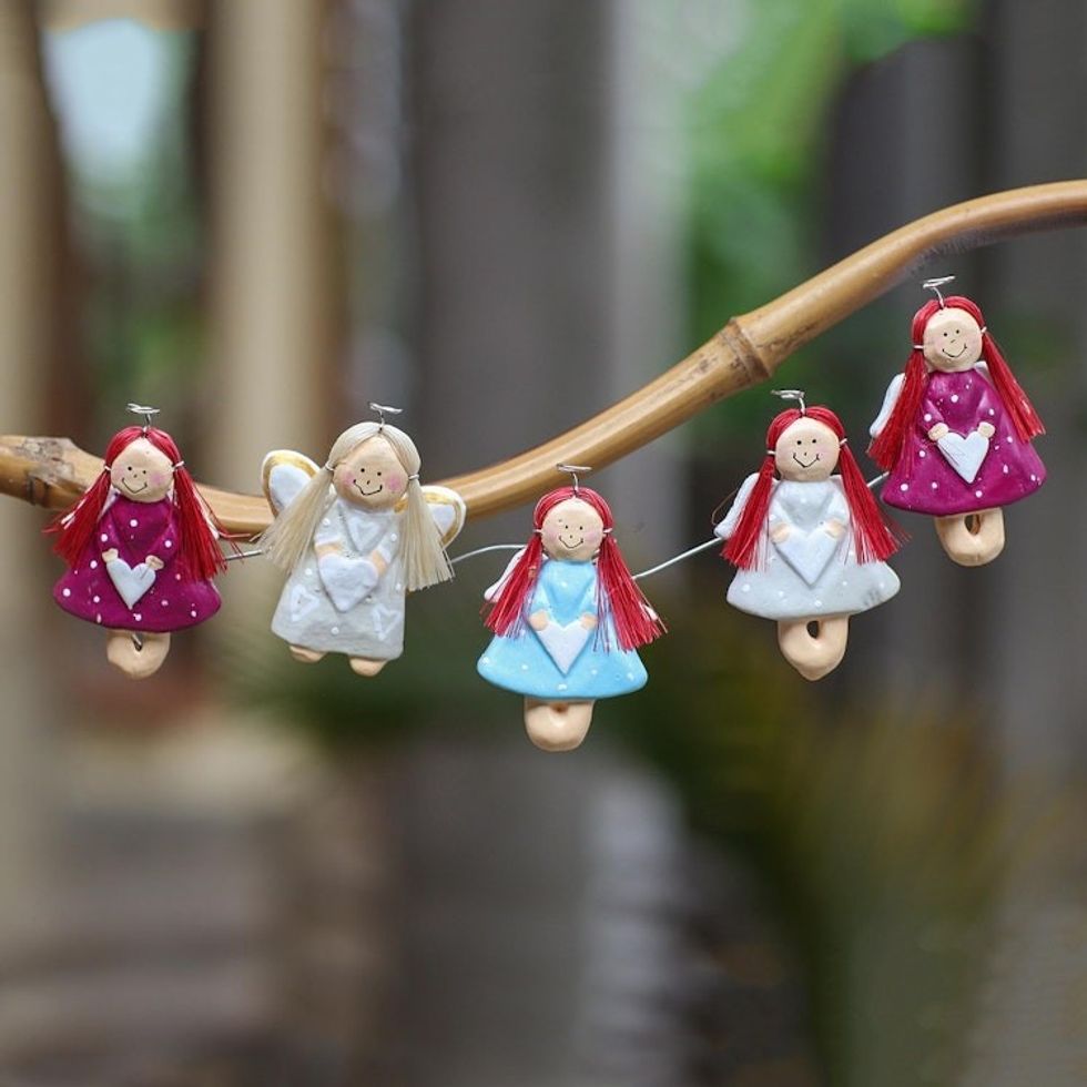 Artisan Crafted Angel Magnets Made from Wood 'Angel Contingent'