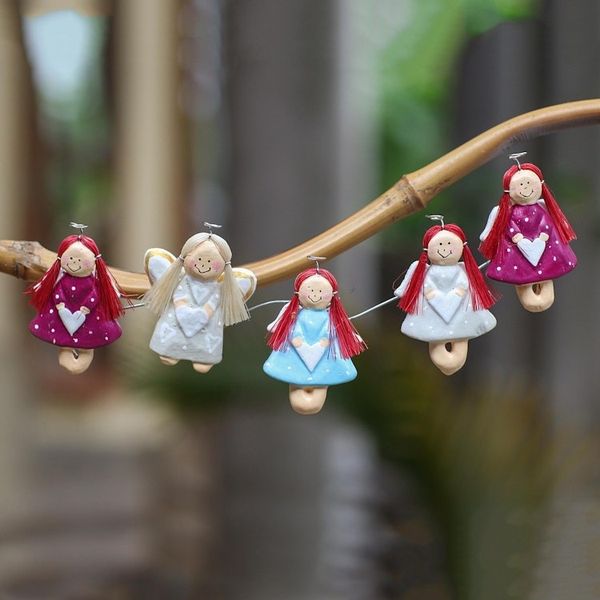 Alternate image for Artisan Crafted Angel Magnets Made from Wood Angel Contingent