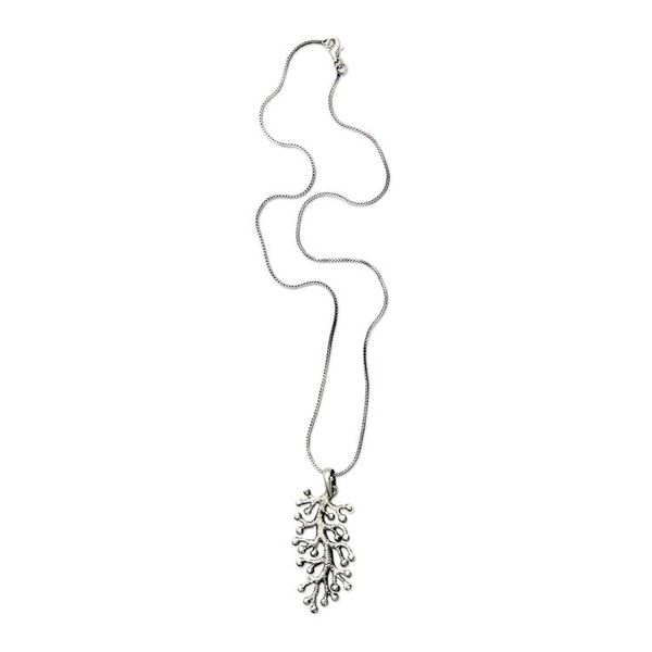 Alternate image for Hand Crafted Sterling Silver Pendant Necklace Coral Frost