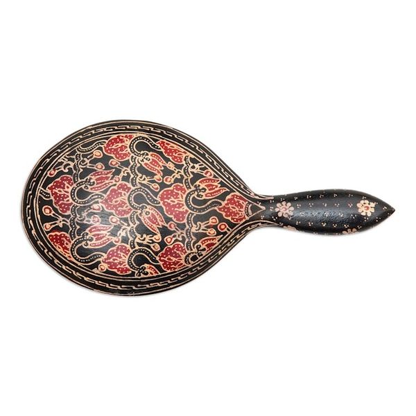 Alternate image for Fair Trade Art Javanese Hand Mirror Floral Batik on Wood Java Beauty