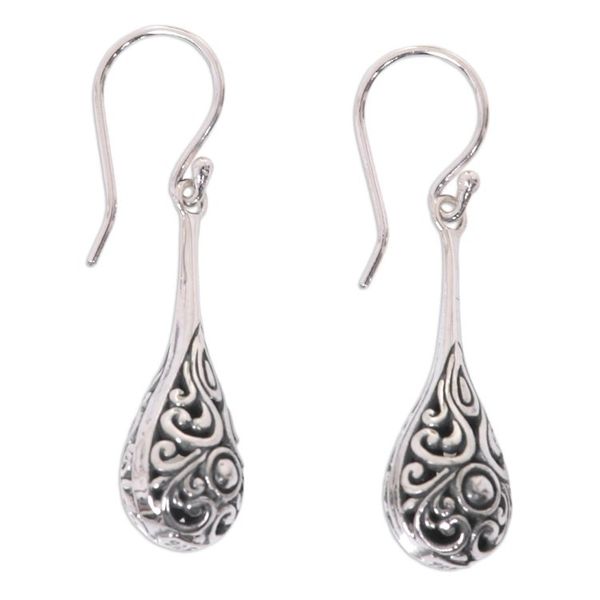 Alternate image for Sterling Silver Handmade Dangle Earrings from Bali Maraca