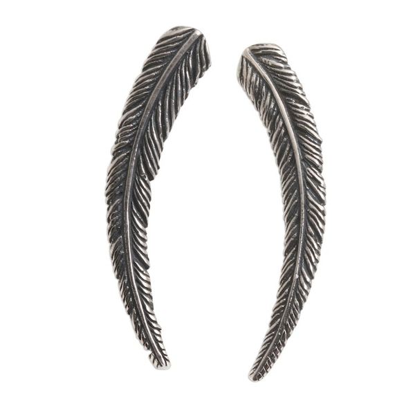 Alternate image for Ear Climber Earrings in Sterling Silver Coconut Leaf