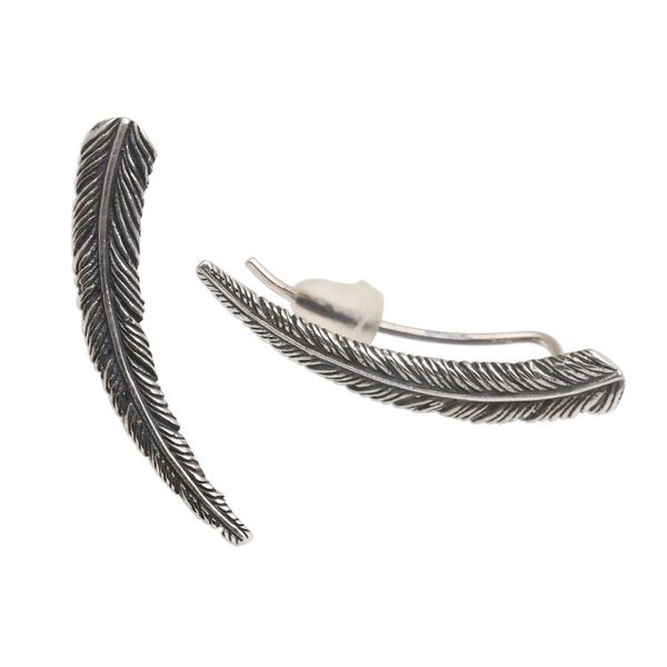 Alternate image for Ear Climber Earrings in Sterling Silver Coconut Leaf