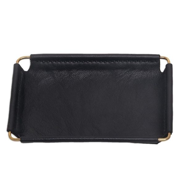 Alternate image for Javanese Handcrafted 6.5 Inch Black Leather Catchall Java Black