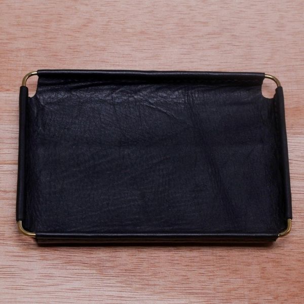 Alternate image for Javanese Handcrafted 6.5 Inch Black Leather Catchall Java Black