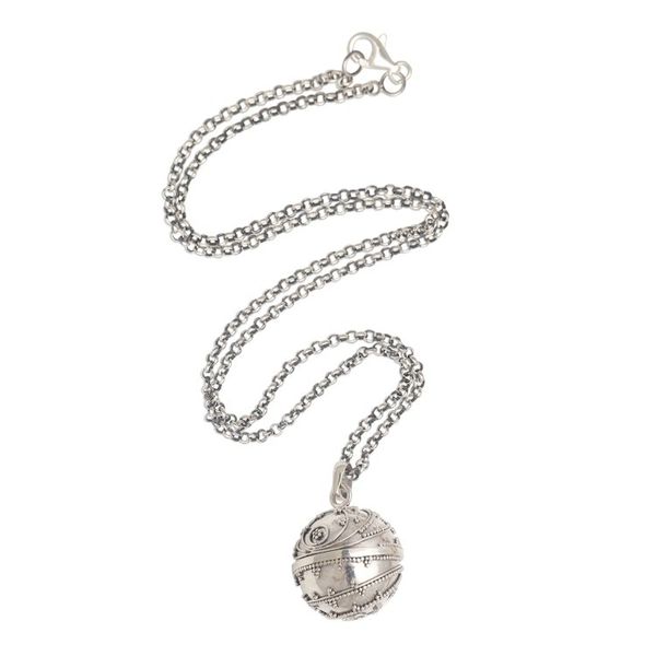 Alternate image for Handmade Heart Theme Sterling Silver Harmony Ball Necklace Lovely Whirlwind