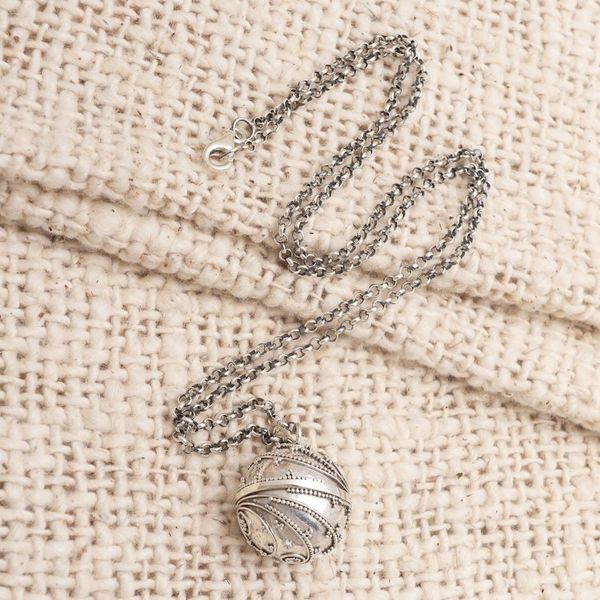Alternate image for Handmade Heart Theme Sterling Silver Harmony Ball Necklace Lovely Whirlwind