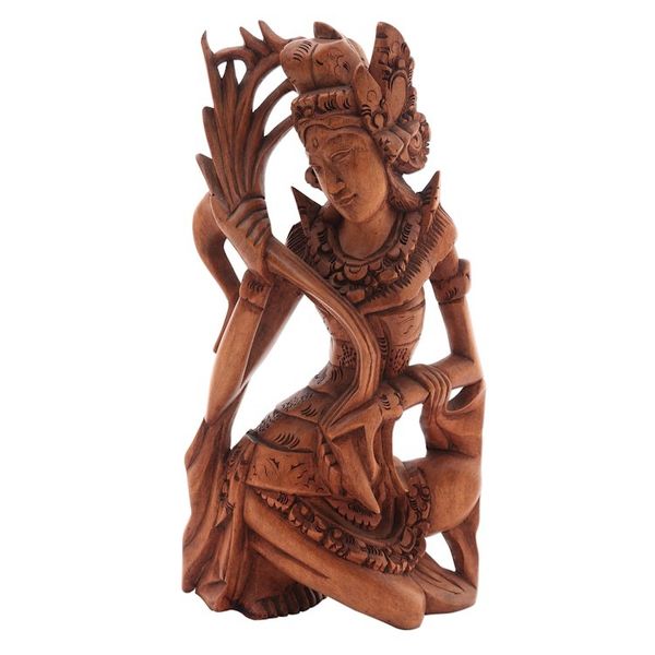 Alternate image for Hand-Carved Wood Hindu Sculpture of Sri from Bali Dancing Sri