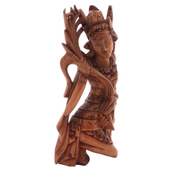 Alternate image for Hand-Carved Wood Hindu Sculpture of Sri from Bali Dancing Sri