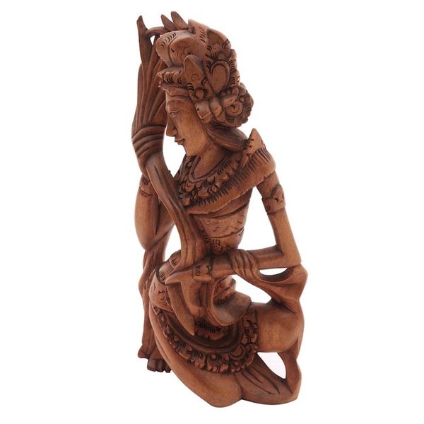 Alternate image for Hand-Carved Wood Hindu Sculpture of Sri from Bali Dancing Sri