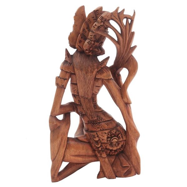 Alternate image for Hand-Carved Wood Hindu Sculpture of Sri from Bali Dancing Sri