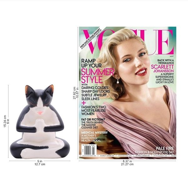 Alternate image for Wood Sculpture of a Meditating Tuxedo Cat from Bali Meditating Tuxedo Kitty