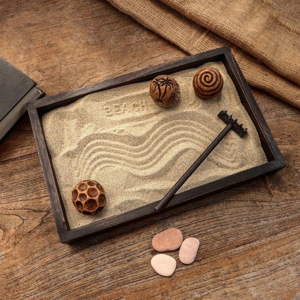 Jempinis Wood Meditative Zen Garden from Indonesia 'Serene Beach'