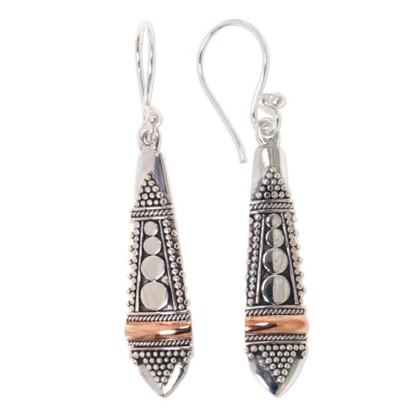 Alternate image for Handmade Sterling Silver and Gold Accent Dangle Earrings Balinese Sisters