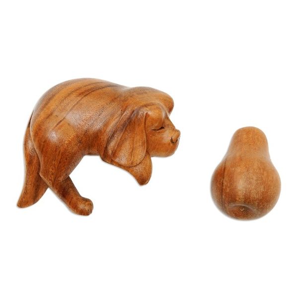Alternate image for Sleeping Cocker Spaniel Puppy Sculpture Carved in Wood Sleepy Cocker Spaniel