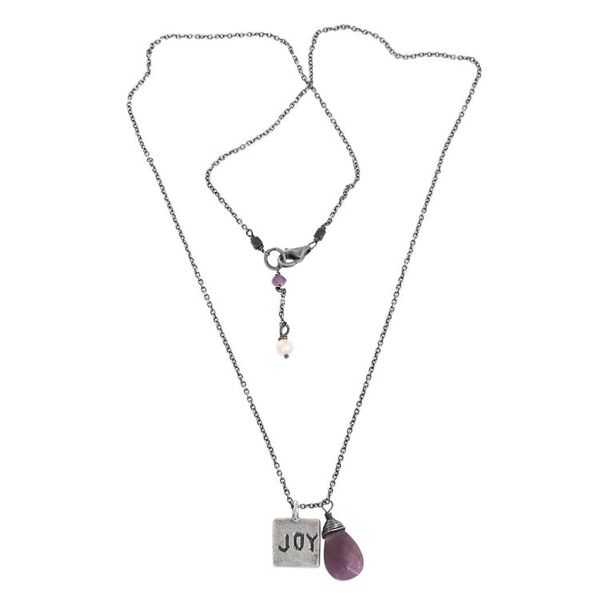 Alternate image for 925 Silver Joy Inspirational Amethyst and Pearl Necklace Inspiring Joy