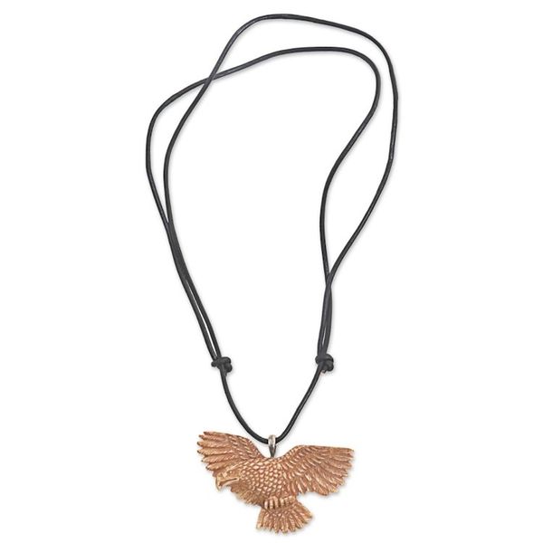 Alternate image for Hand Made Bone Pendant Necklace Eagle from Indonesia Stoic Eagle