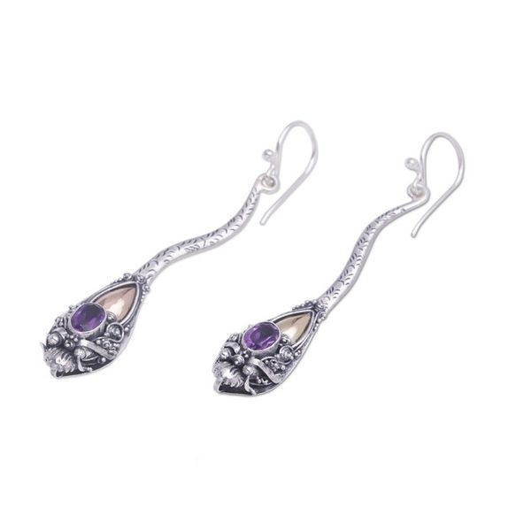 Alternate image for Gold accent amethyst earrings Dragon Queen
