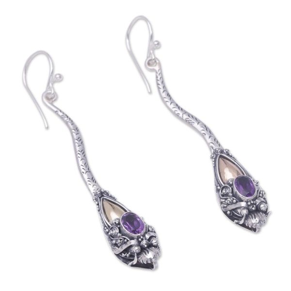 Alternate image for Gold accent amethyst earrings Dragon Queen