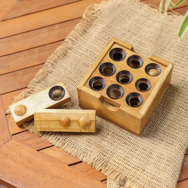 Alternate image for Artisan Crafted Upcycled Teak Wood Puzzle from Java Target