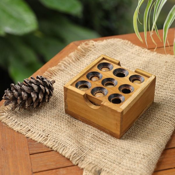 Alternate image for Artisan Crafted Upcycled Teak Wood Puzzle from Java Target