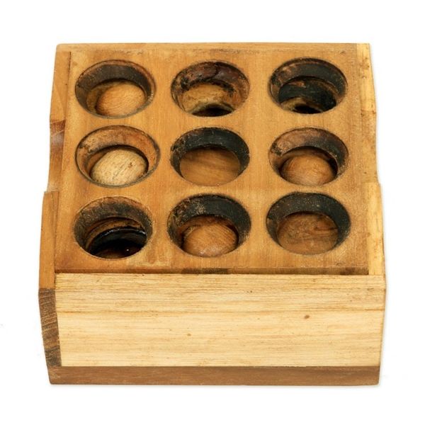 Alternate image for Artisan Crafted Upcycled Teak Wood Puzzle from Java Target