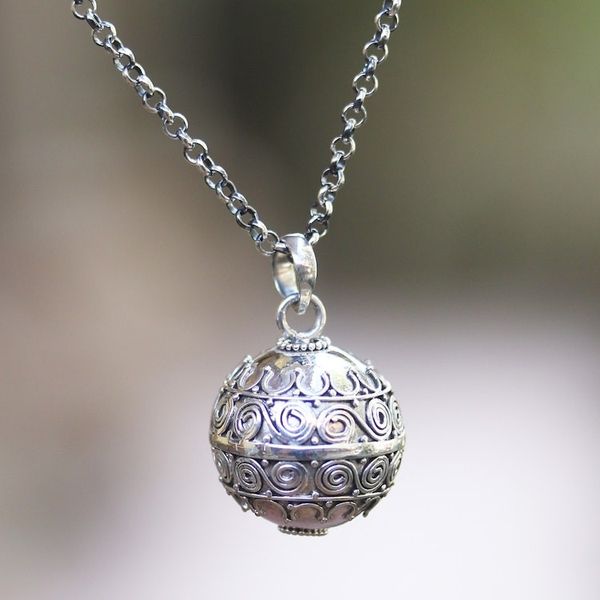 Alternate image for Silver Balinese Harmony Ball Necklace Sweet Breeze
