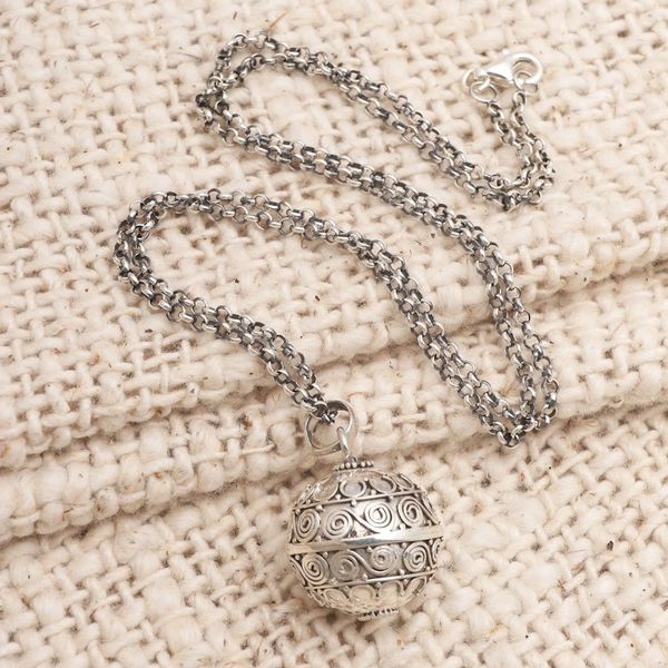 Alternate image for Silver Balinese Harmony Ball Necklace Sweet Breeze