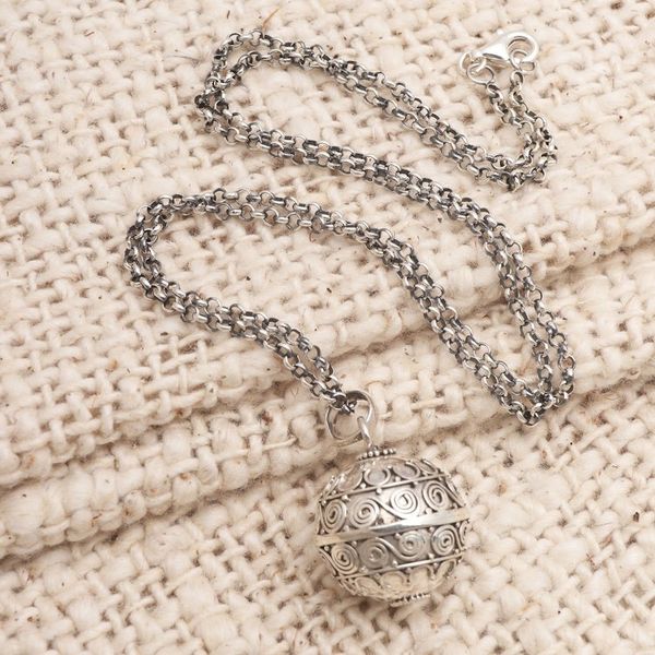 Alternate image for Silver Balinese Harmony Ball Necklace Sweet Breeze