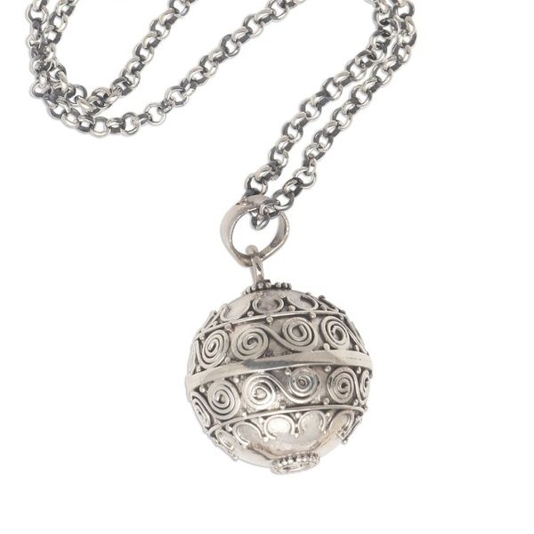 Alternate image for Silver Balinese Harmony Ball Necklace Sweet Breeze