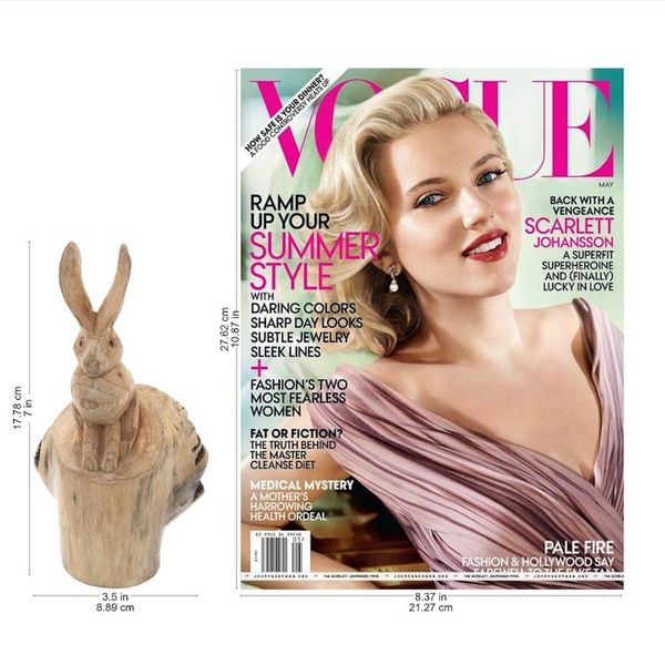 Alternate image for Hand-Carved Wood Hare Sculpture from Bali Watchful Hare