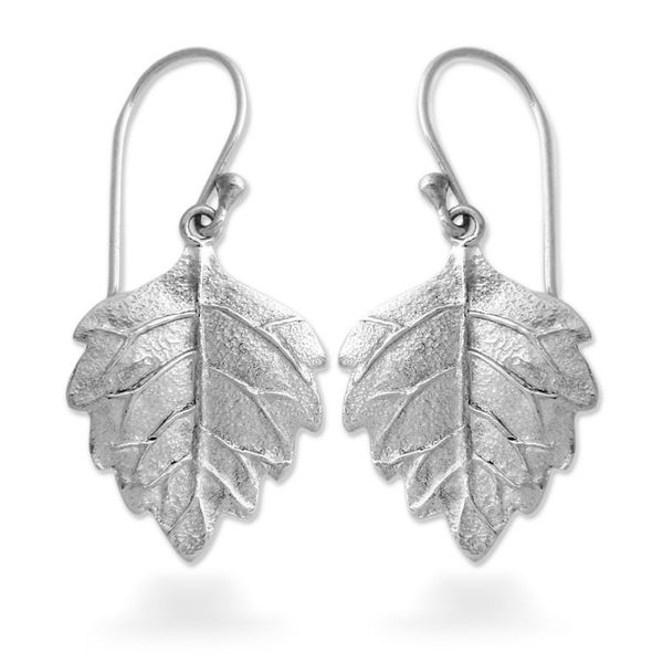 Alternate image for Fair Trade Sterling Silver Leaf Earrings Glistening Leaves