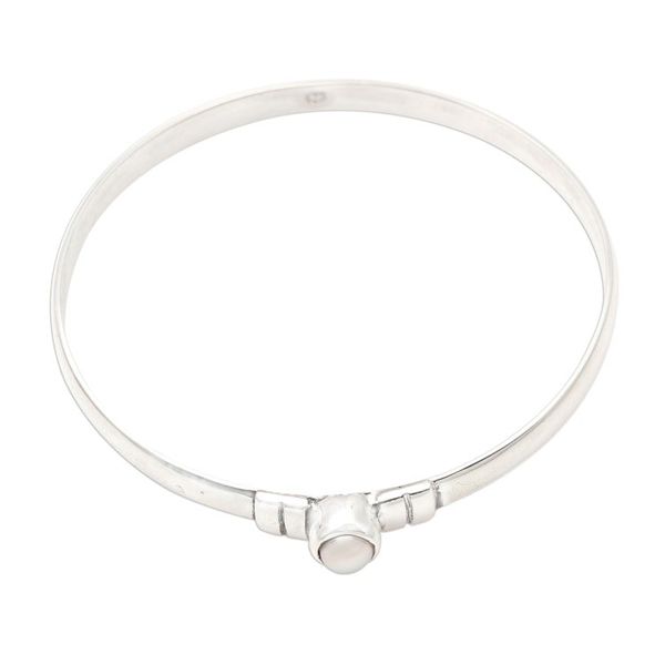 Alternate image for Cultured Pearl and Sterling Silver Bangle Bracelet On Point
