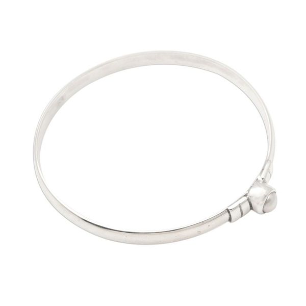 Alternate image for Cultured Pearl and Sterling Silver Bangle Bracelet On Point