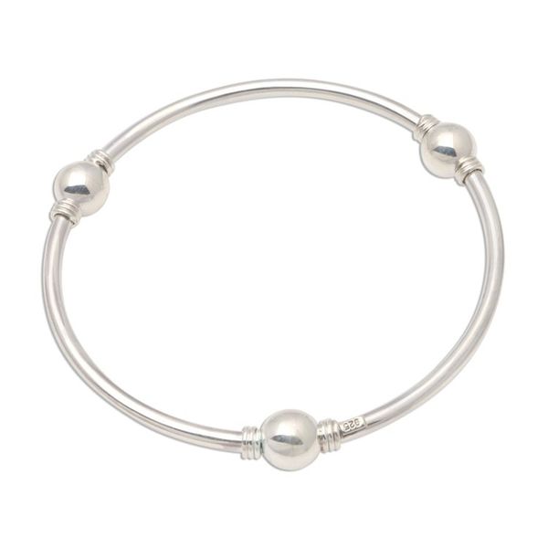 Alternate image for Orb Motif Sterling Silver Bangle Bracelet from Bali Round Trio