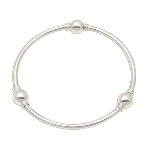 Alternate image for Orb Motif Sterling Silver Bangle Bracelet from Bali Round Trio
