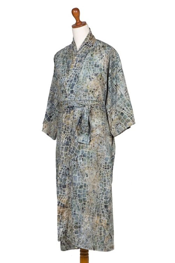 Alternate image for Mens Hand Made Batik Robe Bull Snake