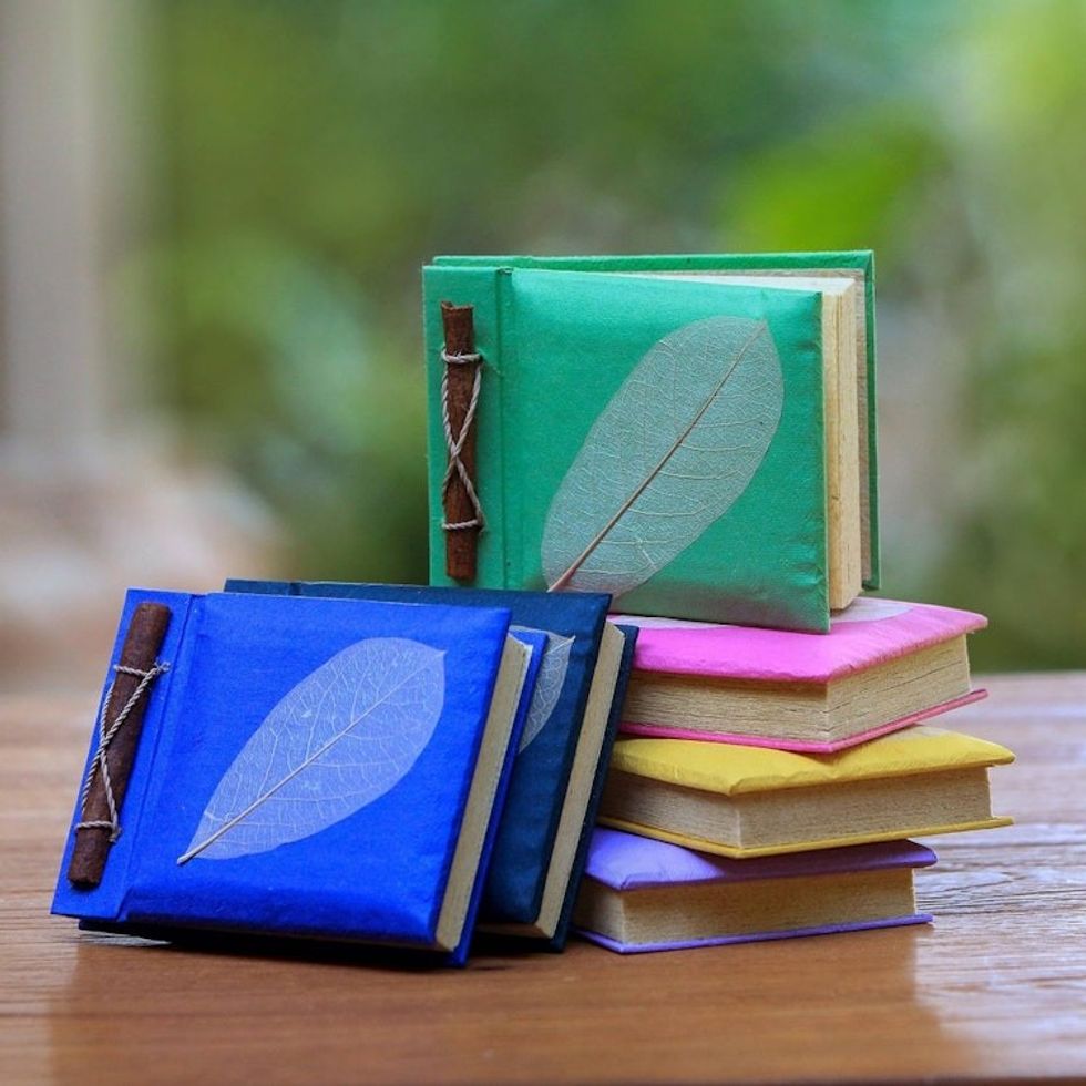 Natural Fiber Notebooks Set of 6 'Nature's Gift'