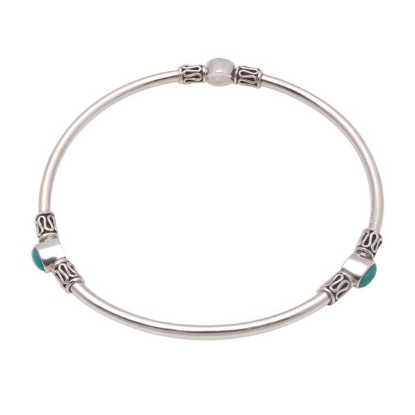 Alternate image for Natural Turquoise Bangle Bracelet from Bali Harmony of Three