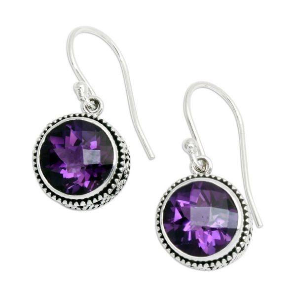 Alternate image for Handcrafted Amethyst and Sterling Silver Dangle Earrings Sparkling Haven