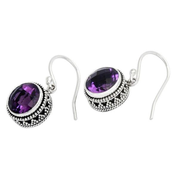 Alternate image for Handcrafted Amethyst and Sterling Silver Dangle Earrings Sparkling Haven