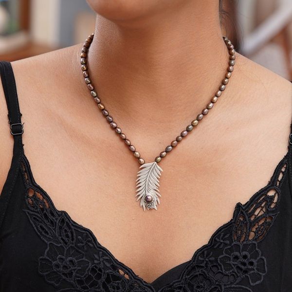 Alternate image for Sterling Silver and Pearl Choker Dewdrops