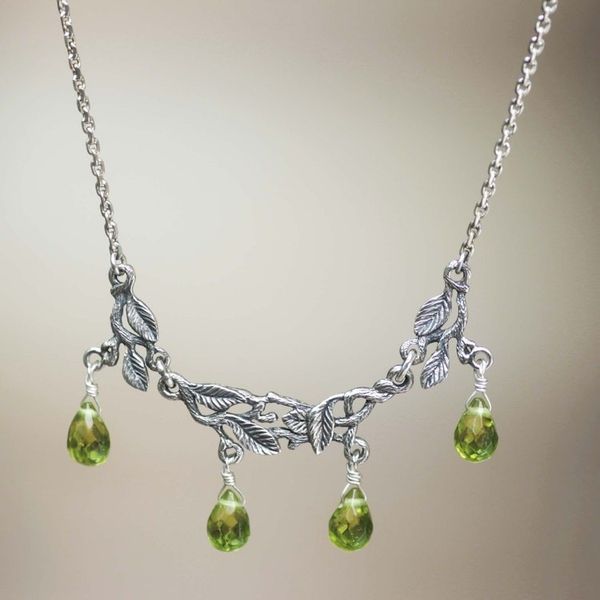 Alternate image for Sterling silver pendant necklace Rainforest