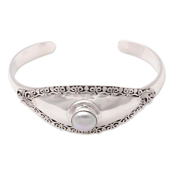 Alternate image for Cultured Pearl Cuff Bracelet Crafted in Bali Moonlight Shield