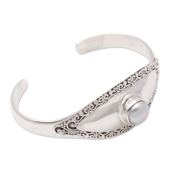 Alternate image for Cultured Pearl Cuff Bracelet Crafted in Bali Moonlight Shield