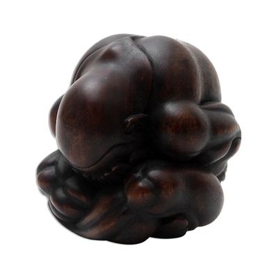 Alternate image for Wood Sculpture of Javanese Yogi Man Orang Malu